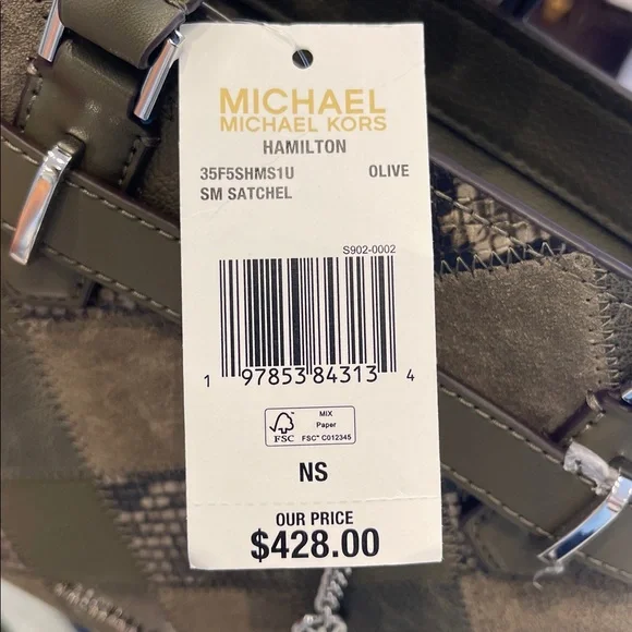 MICHAEL KORS Hamilton Small Patchwork Satchel Crossbody Bag
Olive 
NWT - Picture 12 of 16